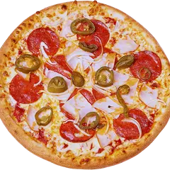Ostra pizza Al Capone z pepperoni, szynką i jalapeno – Vero Pizza Grochów