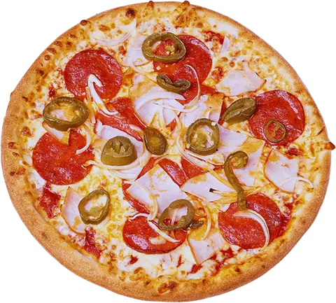 Ostra pizza Al Capone z pepperoni, szynką i jalapeno – Vero Pizza Grochów