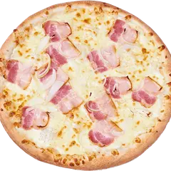 Pizza Carbonara z boczkiem na sosie śmietanowym – Vero Pizza Grochów