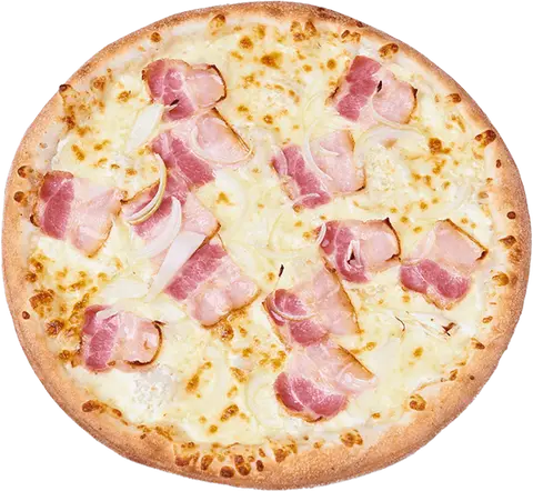 Pizza Carbonara z boczkiem na sosie śmietanowym – Vero Pizza Grochów