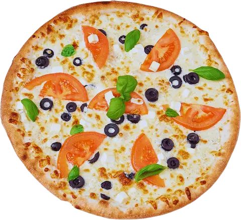Wegetariańska pizza Meridiano z fetą, oliwkami i bazylią – Vero Pizza Grochów